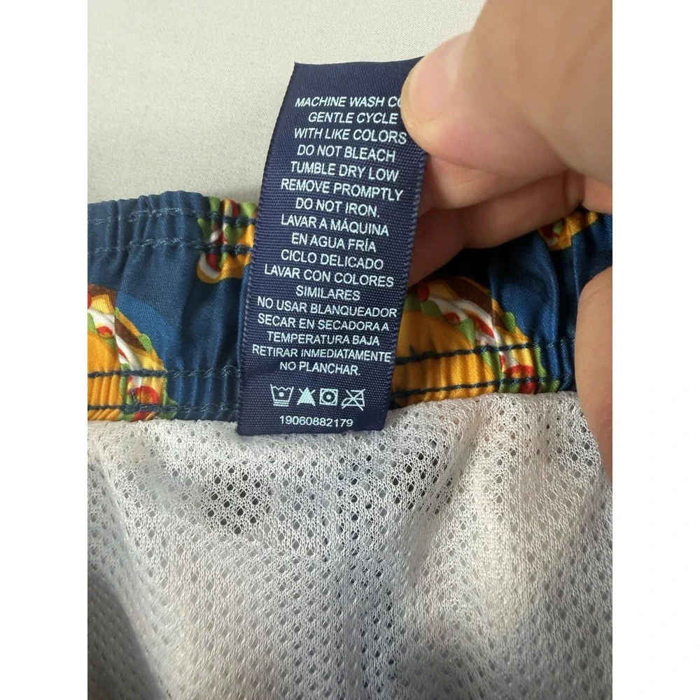 Hot Coals brand blue swim trunks shorts, taco aop, men's xl
